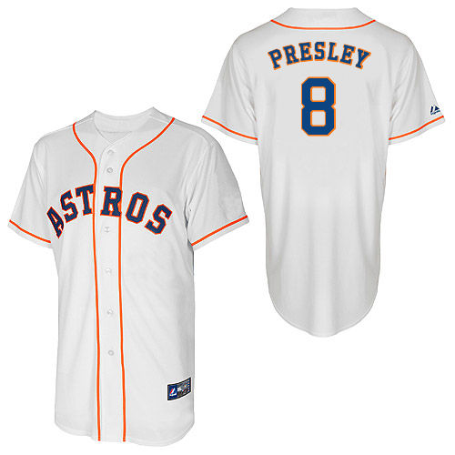 Alex Presley #8 Youth Baseball Jersey-Houston Astros Authentic Home White Cool Base MLB Jersey